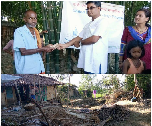 THRD Alliance and ANTA provided financial support of Rs 20,000 to Ram Sauharath Yadav to reconstruct his house. His house has fallen down by the recent flood( Marahi, Mahottari).